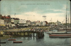 Beach Looking East, Southend on Sea Postcard
