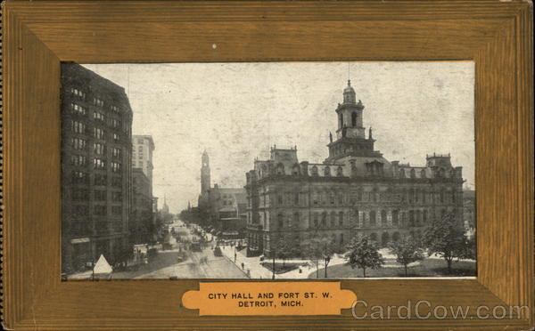 City Hall and Fort St. W Detroit Michigan
