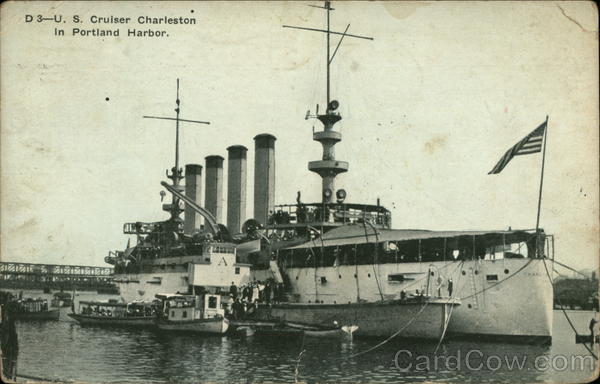 US Cruiser Charleston in Portland Harbor Oregon