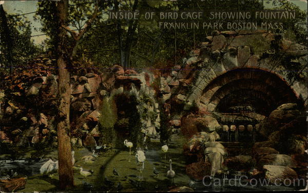 Inside of Bird Cage showing Fountain, Franklin Park Boston Massachusetts