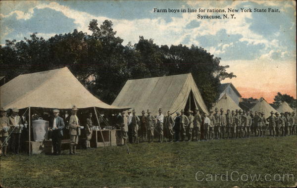 Farm Boys in Line for Rations, New York State Fair Syracuse