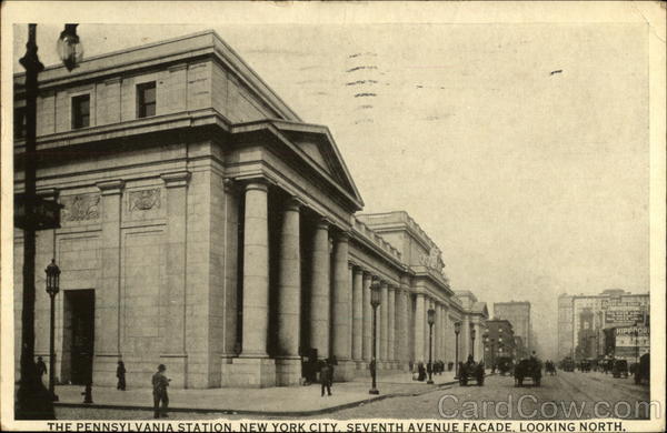 Pennsylvania Station, Seventh Avenue Facade, Looking North New York
