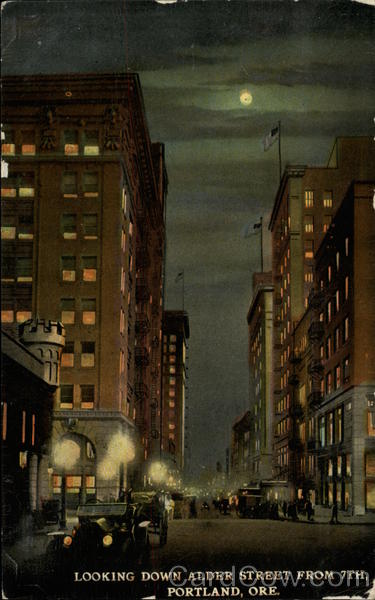 Looking down Alder Street from 7th Portland Oregon