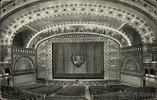 View of Stage from Balcony, Auditorium Chicago Illinois