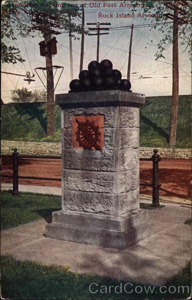 Monument Marking Site of Old Fort Armstrong Rock Island Illinois