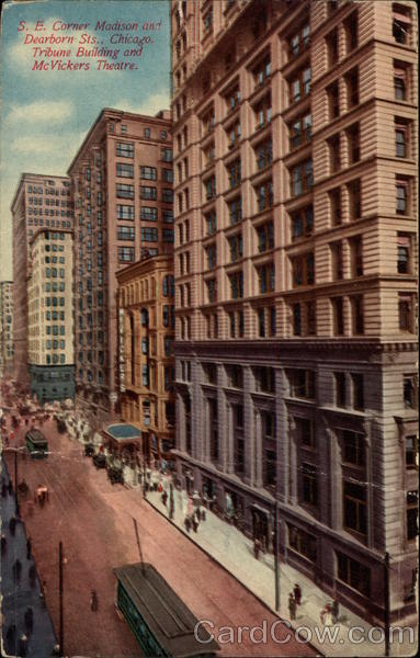 Tribune Building and McVickers Theatre Chicago Illinois
