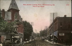 Main Street Looking West Williamsburg, KY Postcard Postcard