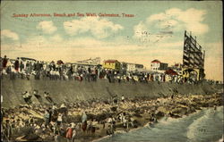 Sunday Afternoon, Beach and Sea Wall Postcard