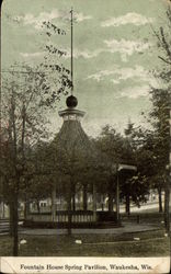 Fountain House Spring Pavilion Waukesha, WI Postcard Postcard