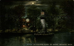 Scene at Palmer Park by Night Postcard