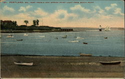 Fort Preble and Spring Point Light from Beach Point Postcard