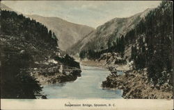 Suspension Bridge Spuzzum, BC Canada British Columbia Postcard Postcard