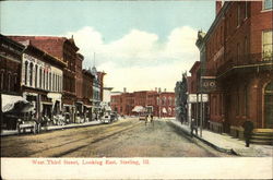 West Third Street, Looking East Sterling, IL Postcard Postcard