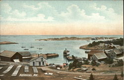 Vew of Town and Harbor Matinicus, ME Postcard Postcard