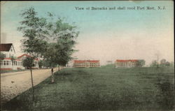 View of Barrcks and Shell Rood Fort Mott, NJ Postcard Postcard