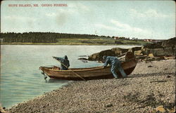 Going Fishing, Hope Island Cumberland, ME Postcard Postcard