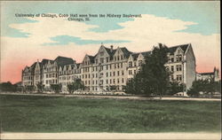 University of Chicago, Cobb Hall seen from the Midway Boulevard Illinois Postcard Postcard