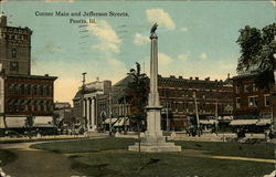 Corner Main and Jefferson Streets Postcard