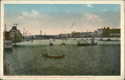 Heck St. Bridge over Wesley Lake Asbury Park, NJ Postcard Postcard