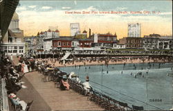 View from Steel Pier toward Boardwalk Postcard