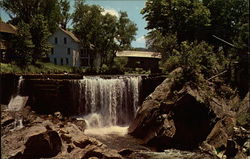 Falls and Covered Bridge Postcard