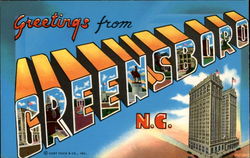 Greetings from Greensboro North Carolina Postcard Postcard