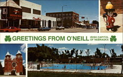 Greetings From O'Neill, Irish Capitol of Nebraska Postcard