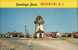 Lighthouse Circle Brigantine, NJ Postcard Postcard