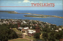 Twin Lights at The Highlands New Jersey Postcard Postcard
