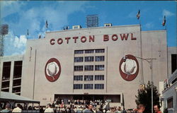 Main Entrance to Dallas' Famed Cotton Bowl Postcard