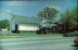 Steam Locomotive and Depot Postcard