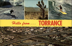 Greetings - Various Views Torrance, CA Postcard Postcard