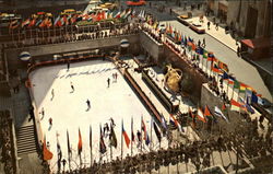 Rockefeller Plaza Skating Rink New York, NY Postcard Postcard