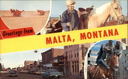 Greetings from Malta Montana Postcard Postcard