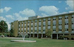 Bicentennial Fountain -- Burns-Clemens Hall Postcard