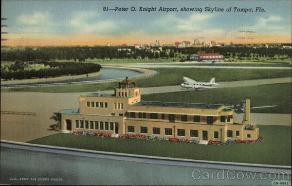 Peter O. Knight Airport, Showing Skyline of Tampa Florida