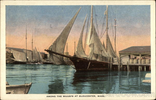 Among the Wharfs Gloucester Massachusetts