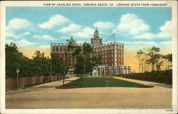 Cavalier Hotel, Looking South From Forecourt Virginia Beach