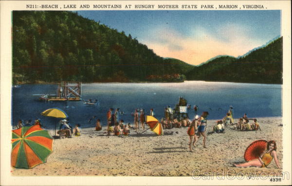 Beach, Lake and Mountain at Hungry Mother State Park Marion Virginia