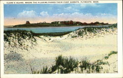 Clark's Island, where the Pilgrims passed their first Sabbath Plymouth, MA Postcard Postcard