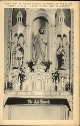 Side Altar, St. Fidelis Church, Cathedral of the Plains Victoria, KS Postcard Postcard