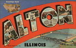 Greetings From Alton Illinois Postcard