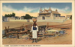 Old Church Isleta Pueblo, NM Postcard Postcard