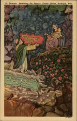 St. Dominic Receiving the Rosary, Grotto Shrine Postcard