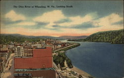 The Ohio River at Wheeling, W. Va., Looking South West Virginia Postcard Postcard