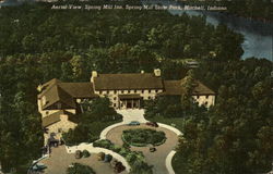 Aerial View, Spring Mill Inn, Spring Mill State Park Mitchell, IN Postcard Postcard