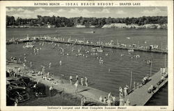 Bathing Beach, Ideal beach Resort, Shafer Lake Monticello, IN Postcard Postcard