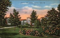 Pontiac High School Postcard