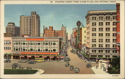 Houston Street from Alamo Plaza Postcard