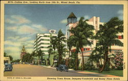 Collins Ave., Looking North from 19th St Miami Beach, FL Postcard Postcard
